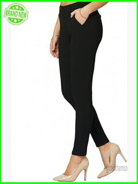High-Rise Ponte Dress Pants with Tummy Control and Pockets for Work